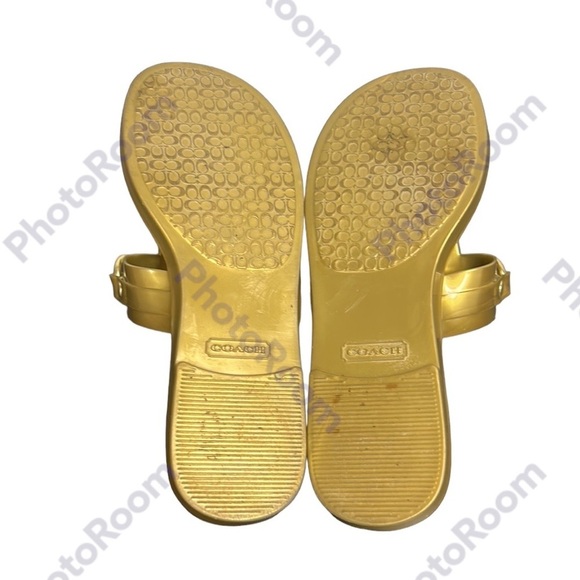 COACH | Rikki Metallic Sandal in Bronze Jelly Signature‎ Gold Lobster Clasp 6 - Picture 12 of 14